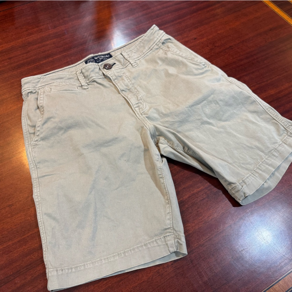 American Eagle Men's Beige Flat Front Shorts